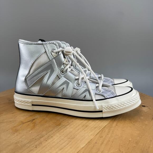 Converse Chuck 70 Mesh High Womens Size 9 Shoes Metallic Pack 'Dull Silver' NEW - Picture 1 of 9